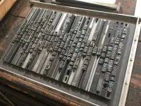 vue d'atelier, caract&egrave;res typographiques en bois.  &copy; theo revelen bernard 
