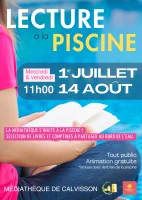 Lecture &agrave; la piscine - Affiche &copy; Mairie de calvisson