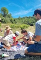 Famille dans le Vignoble avec le Comporte